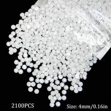 1100顆/2100顆 純白色平底樹脂水鑽，2mm 3mm 4mm 5mm 6mm 非熱黏貼平圓果凍樹脂水鑽寶石，適用於DIY珠寶製作、美甲裝飾、彩妝、配件、鞋子、衣物、包包、美甲飾品 - 白色 - 查看 19