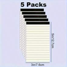 5本多功能横线笔记本，可撕取便签本，每本30页，3x5英寸，适合学校和办公室使用，必备返校文具，时尚学生用品 - 3*5英寸 - 查看 3