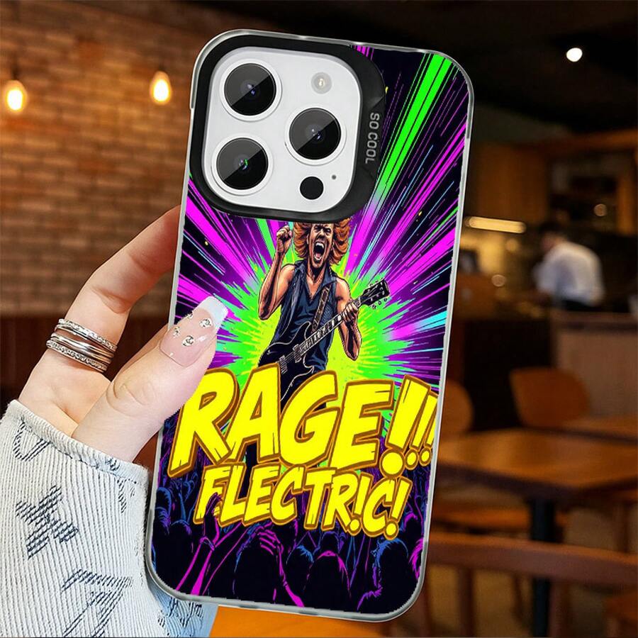 Phone Case: Electric Guitar Design Phone Case, Colorful Retro Fun INS Style, Shockproof Matte Back Cover, For Samsung Galaxy A20 A35 A36 A52 A54 A55 S10 S20 S21 S22 S23FE S24PLUS S25ULTRA, Gift For Fashionable People - 黑色 - 查看 1
