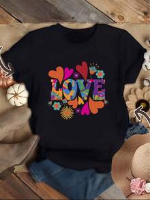 Women's T-Shirt For Spring And Summer - 黑色 - 查看 1