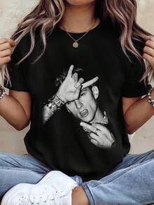 Unisex T-Shirt, Vintage MGK  T-Shirt, 90s Rapper T-Shirt, MGK T-Shirt, 90s Retro T-Shirt, Gifts For Fans 7S3W - 黑色 - 查看 1