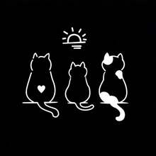 1pc A Humorous Sticker Featuring Three Kittens Enjoying The Sunlight, Perfect For Windows, Laptops, Motorcycles, Or As Decor In Coffee Shops And Other Casual Settings - 3 Kittens - View 5