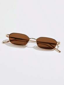 1 par de gafas de moda con montura de metal y lentes tintados para la vida diaria, estilo vintage, ideales como regalo para mujer, gafas de sol de verano, gafas de sol para playa, accesorios escolares y de playa para mujer, gafas de sol básicas que combinan con suéteres, jeans, pantalones deportivos, sudaderas con capucha, chaquetas, vestidos y camisas de manga larga, gafas de sol elegantes y a la moda, ideales para salidas familiares, viajes, vacaciones y días de descanso. - Negro - Ver 6