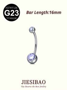 JIESIBAO 14G Titanium Belly Button Rings Colorful Diamond G23 Titanium Internally Threaded Belly Ring 14G Belly Piercings For Women Navel Piercings Jewelry Belly Rings Cute Hypoallergenic Healing Sport Navel Rings For Women For Daily Holiday Gift Glamorous Music Festival Seaside Halloween Christmas Valentine's Day Coachella Beach Summer Vacation - CZ - View 15