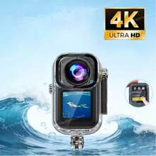 NUISK Portable 4K Mini Action Camera (128GB), Magnetic Mount, Suitable For Cycling, Hiking, Work, Travel, Pet Documentation, And Daily Vlogging; Ideal For Cycling, Hiking, And Sports Enthusiasts; Perfect For Christmas, Holidays, And New Year Gifts - View 4