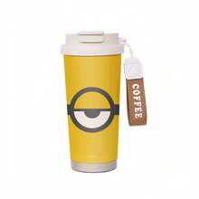 Miniso Minions One-Eye Logo Yellow Background Insulated Coffee Cup With Wrist Strap,Stainless Steel, Coffee Cup With Lid,Dual-Drink Design, And Durable - Multicolor - View 7