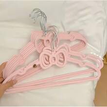 10-Pack Of Plastic Ring-Shaped Clothes Hangers, Creative Clothes Drying Racks, Suitable For Student Dormitories, Cute Non-Slip Clothes Hangers, A Must-Have For Dormitories, And Also Great For Home And Bedroom Storage. - Pink - View 5