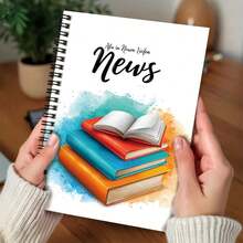 100-Page Spiral Notebook With Artistic Book Pattern, Ample Writing Space. Suitable For Work Records, Study Notes. Great As Graduation Or Birthday Gift, Ideal For Journaling, Daily Planning, And Memo-Taking. Combines Practicality And Aesthetics. - F - View 4