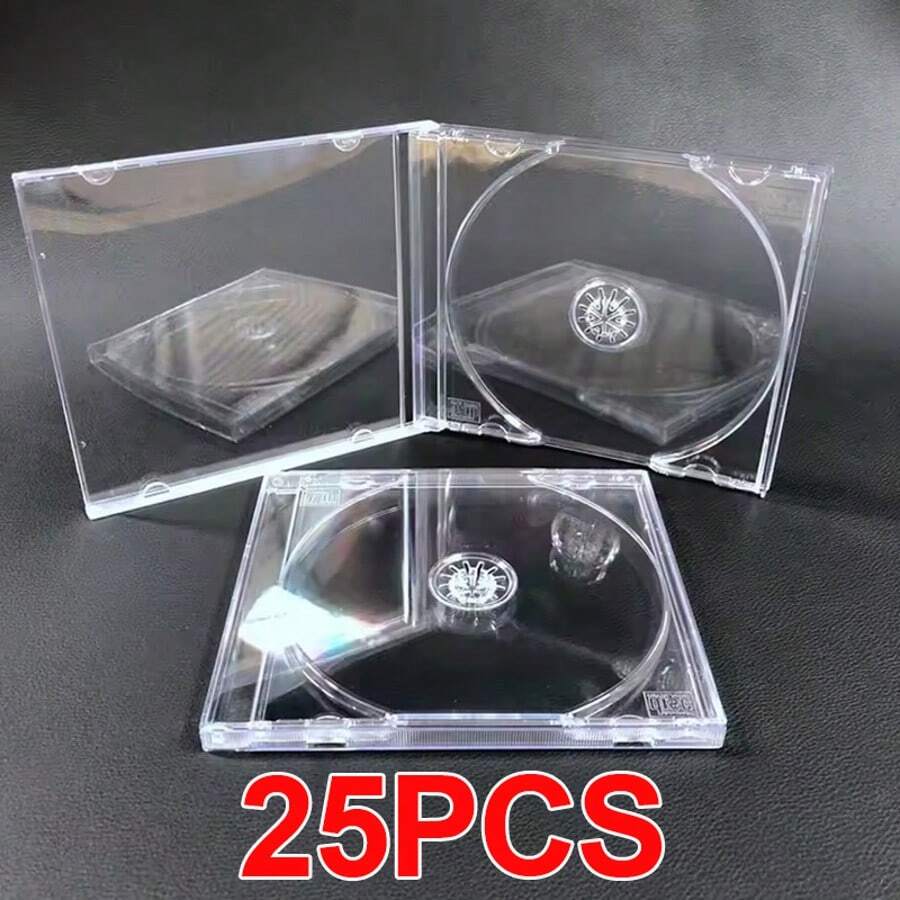 25pcs Clear CD Disc Jewel 10.4mm Cases For 1 Disc With Clear Tray - View 1