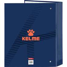 | Dossier Folio Kelme Navy Blue 4 Anneaux Ronds de 40 mm, Dos Large de 60 mm, Couverture Rigide, Classeur Scolaire Résistant pour la Rentrée Scolaire, Organisation des Notes - Option 1 - Voir 3