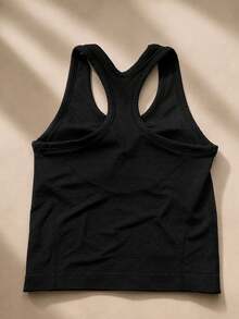 Runway Rest Sujetador deportivo negro de espalda de tirantes para mujer, adecuado para entrenamiento, correr, fitness - Negro - Ver 3