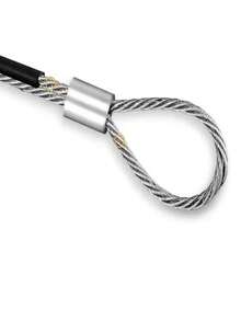 Black-Coated Steel Cable, Light String Hanging Kit. Black-Coated Cable, Steel Wire Rope, Suitable For Pull-Up Training, Easy Installation, Durable Steel Cable. Suitable For Outdoor Light Guides, Clotheslines, String Lights, And - Black - View 4