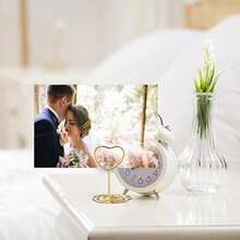 4/12/24pcs Gold Table Number Card Holders, Heart-Shaped Table Card Photo Frames, Table Card Stands, Paper Menu Clips, And Green Watercolor Style Table Cards, Heart-Shaped Card Holders, With Blank Cards, Metal Wire Table Number Stands, Wedding Shower, Birthday Party, Baby Christening, Banquet, Dining Table Decor, Table Name Card Holders, Party Supplies, Suitable For Wedding Or Party Seating Arrangements, Foldable And Convenient - Multiple Styles - View 6