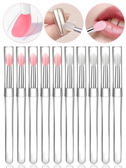 10 chiếc cọ môi silicone có nắp đậy, dụng cụ thoa son môi tái sử dụng, dụng cụ thoa màng môi tái sử dụng, cọ trang điểm, cọ môi silicone, dụng cụ thoa son bóng và son môi, dụng cụ thoa phấn mắt và tẩy tế bào chết môi, dụng cụ thoa sơn móng tay silicone, tái sử dụng, dụng cụ thoa móng tay mạ kim tuyến, cọ móng tay silicone mới dễ thoa sơn, cọ trang điểm du lịch tiện lợi, giá rẻ, trang trí phòng, bàn trang điểm, phòng ngủ, phụ kiện trang điểm, cọ silicone, dụng cụ thoa môi(10/6/1 chiếc)