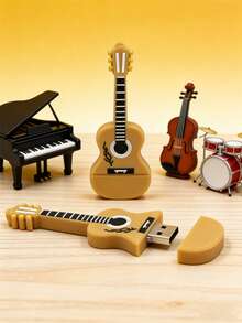 BIYETIMI Novel Guitar-Shaped USB 2.0 Flash Drive, Silicone Cartoon Pendant Style Memory Stick, Creative Music Theme Data Storage, Perfect Gift For Guitar Enthusiasts And Musicians - View 4