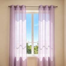 Semi-Sheer Curtains With Grommets For Installation On Standard Rods. The Fine, Airy Fabric Lets In Soft Light, Protects Privacy, And Complements A Variety Of Decorating Styles In Bedrooms And Living Rooms. - 紫色 - 查看 5