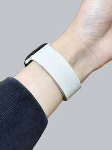 Huastonband 適用於 白色荔枝紋理矽膠錶帶 Series 3/2/SE/S11/S10/S9/S8/S7/S6/S5/S4/S3 Ultra，適合 38 40 41 42 44 45 mm 手錶，時尚創意設計，柔軟舒適，磁吸扣，戶外運動、瑜伽、健身，智慧手錶配件，女性配件，男性配件，夏季海灘派對聚會假期畢業季返校學生同學禮物 - 白色 - 查看 8