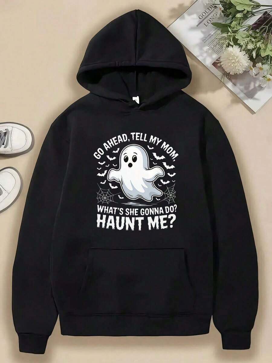 Compatible With 1 Men's Heavyweight Hoodie - Indigenous Inspired Graphic Print With Feather Design, Black With Red And White Lettering, Front Pocket, Regular Fit, Casual Outdoor Sweatshirt_089 - 黑色 16 - 查看 1