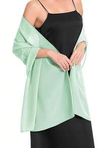 Chiffon Shawl Scarf Suitable For Bride Wedding Party Evening Dress And Special Occasion, Malaysian Headscarf - Green - View 4