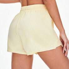 Nana's Women's Clothing Store Sovereign Charm Pantalones cortos deportivos casuales de mujer con abertura y cordón en la cintura, de unicolor, para verano - Negro01 - Ver 3