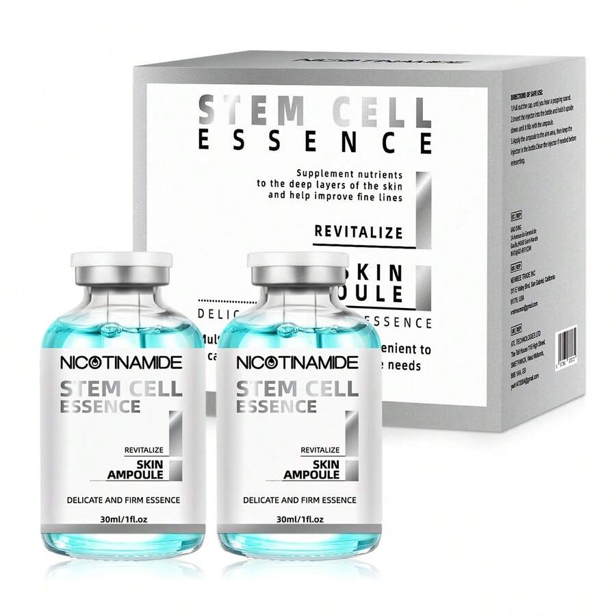 2pcs Stem Cell Serum, Suitable For Face, High-Efficiency Moisturizing Microneedle Serum, Stem Cell Serum Ampoule. - Transparent 30ml - View 1