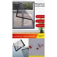 Mosquitera para ventana, mosquitera autoadhesiva para puerta, cortina a prueba de insectos y moscas DIY, transpirable, red de aislamiento para mascotas hecha a mano, tela de malla resistente a arañazos y al desgaste, decoración del hogar, regalo, cumpleaños, graduación. - Ventanas mosquiteras - Ver 7