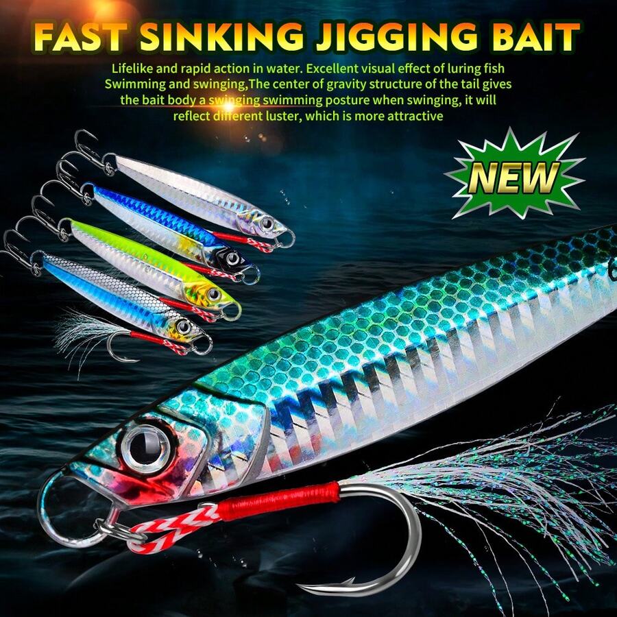 PRO BEROS PROBEROS 1pc Metal Hard Lure 17g 21g 24g 30g 40g 60g Sinking Long Cast Fishing Spoon Rotating Bait