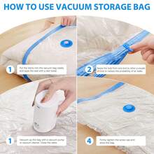 21pcs Vacuum Bags For Travel With Rechargeable Air Pump,Reusable For Clothes, Comforters, Blankets, Pillow, Bedding, Sealer Clothing Storage,Travel Accessories,Travel Essential - 21-Phiên bản trong suốt - Xem 6