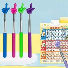 5pcs Colorful Extendable Reading Pointer Sticks, Educational Toys For Kids, Teacher's Aids, Home Learning Tools - Multicolor - View 2