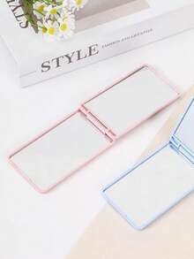 This Simple, Square, Portable Folding Makeup Mirror Features A Lightweight Flip-Top Design That Fits Easily Into A Small Bag For Touch-Ups Anytime. The Double-Sided High-Definition Mirror Clearly Reflects Your Entire Face. The Rounded Edges Are Gentle On Your Hands During Everyday Use. A Must-Have For Commuters, Business Travelers, And Students Living In Dormitories. - Multicolor - View 8