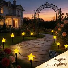 Solar Powered LED Starlight String Lights - Suitable For Homestay, Pool, Beach Party, Garden Path Decor, Creating Holiday Atmosphere - Star - View 9