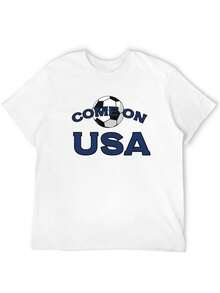 USMNT 2026 World Cup Cotton T-Shirt | 180gsm Premium Cotton, Moisture-Wicking Fabric | Uncle Sam's Team Unisex Casual Short Sleeve Tee For Men & Women, Year-Round Comfort, Machine Washable, Ideal Gift For USA Football Supporters - White - View 4