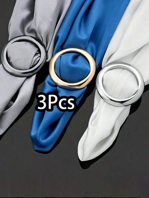 3pcs High Quality Shirt Tail Buckle Rings, Multifunctional Fashion Scarf Buckle Rings Suitable For T-Shirts, Shirts And Garment Fixing