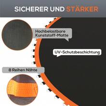 Round Trampoline Mat, Made Of Polypropylene, Orange - Black + Orange - View 2
