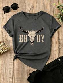 ¡Novedad! Blusa de manga corta para mujer, diseño liso, ideal para estar en casa o para uso casual. Oferta por tiempo limitado. Preciosa blusa, cómoda y de largo regular. Lavable a máquina. - Gris Oscuro - Ver 6