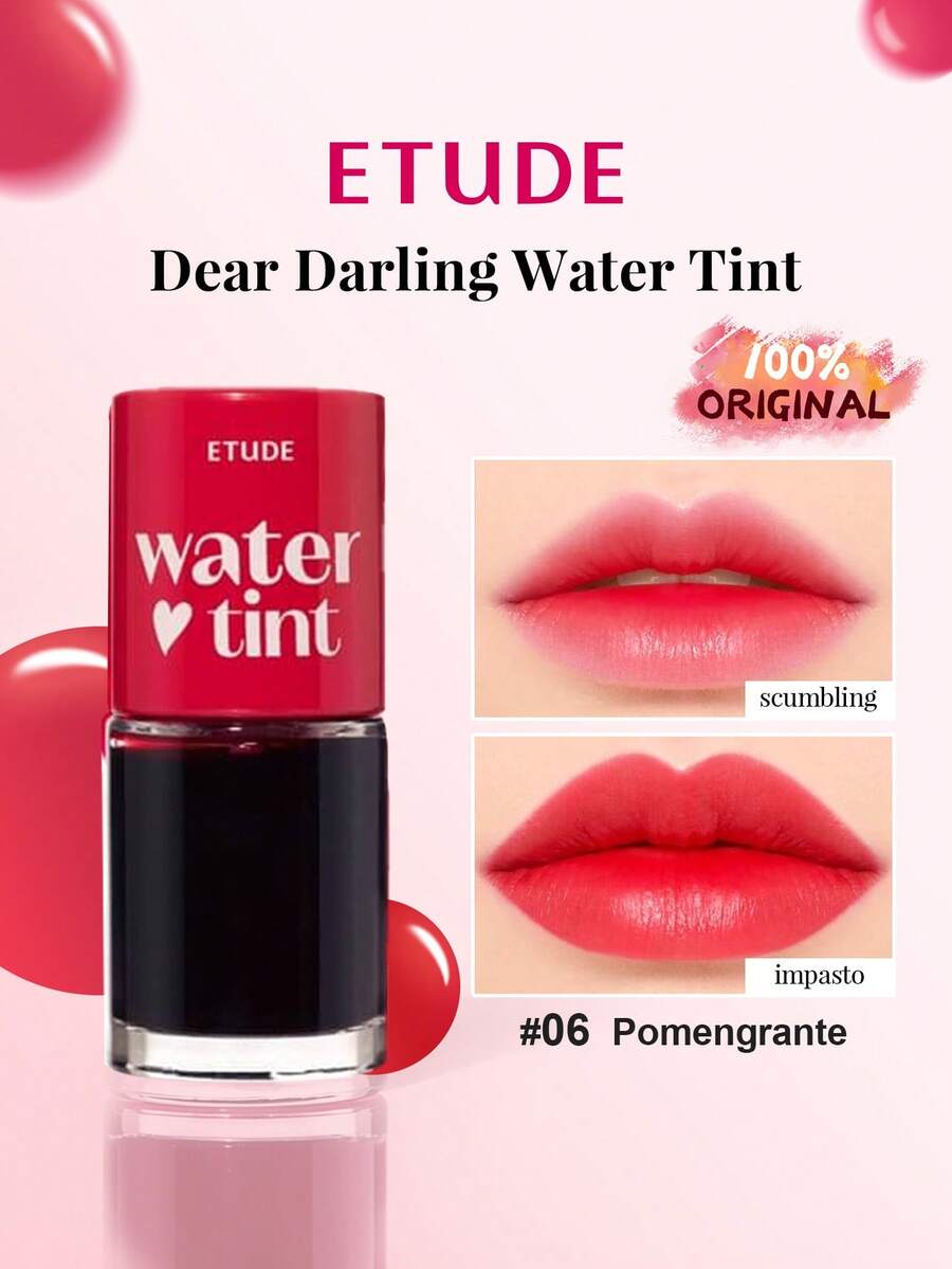 ETUDE 06 Prune Ade Dear Darling 水润唇釉，爆款韩妆水润唇釉，清新果汁香氛，水润轻盈，不粘腻，弹润质地，可层层叠加，打造从清透到浓郁的自然唇妆，持久水润，打造自然渐变唇妆，韩国彩妆，节日礼物，母亲节礼物，9克/0.31盎司