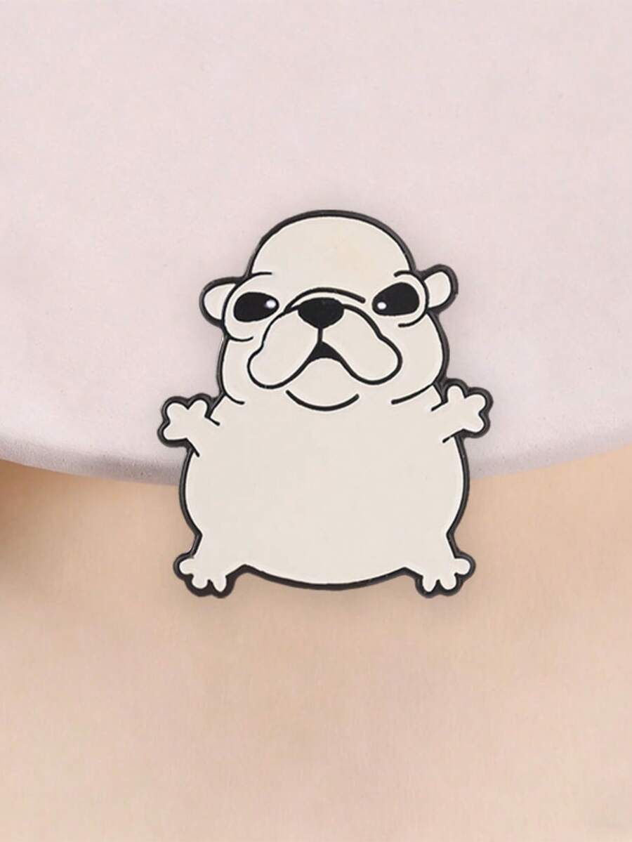 可爱法国斗牛犬珐琅胸针，萌犬胸针，可爱动物配饰，宠物爱好者的完美礼物，独特时尚饰品