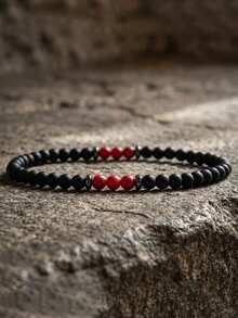 diffone Fashion Handmade 4mm Onxy Beads Bracelet Antique Stone Beaded Yoga Meditation For Men Armband Jewelry Men - 4mm Stone Men's Bracelet - View 3