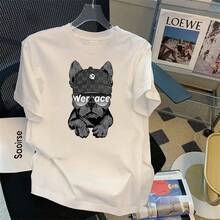 Special: Men's Short Sleeve Summer T-Shirt, Round Neck, Loose Fit, Modern Print, Fashionable Student Sports T-Shirt. - 淡紫色 - 查看 12