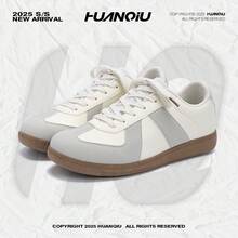 Zapatos casuales unisex, talla 36-45, zapatos casuales de mujer y zapatos deportivos de hombre, zapatos planos de suela blanda con cordones, zapatos cómodos y livianos de hombre para uso diario, de corte bajo,,,,,Zapatos de entrenamiento alemanes ZHQ5767 para aumentar la altura, planos, cómodos, de moda, retro, de nicho, casuales para hombre, para otoño. - beige - Ver 1
