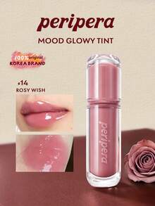 Peripera Mood Glowy Tint 玻璃感唇釉 14，高光鏡面水感亮澤，不黏膩，多汁水果香調，保濕輕盈，長效凝膠質地，適合女性日常使用，K-Beauty 韓系彩妝，Olive Young，禮品，4g/0.14 Oz - 14 - 查看 2