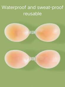 YIYANG Silicone Bras, Wedding Bras, Invisible Bras, Strapless Silicone Bras, Reusable, Nipple Covers, Comfortable Waterproof Bra, Women's Silicone Pus - Gather - View 2