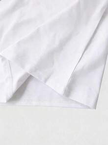 客製化極簡法式太陽圖案 T-shirt，可送給好友/家人/妻子/男友/女友，白色 - 白色 - 查看 5