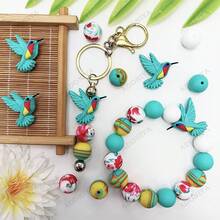 25/55pcs Animal Theme Silicone Bead Set, Bird Shaped Silicone Beads (Pink, Blue, Green, Cyan), Suitable For Beading Pens, Bracelets, Bags, Makeup Beading Supplies, Necklaces, Etc. Matching More Freely, Exercising Patience And Focus, Perfect Birthday Gift, Back To School, Halloween, Father's Day, Mother's Day, Etc. - Bird Series - View 9