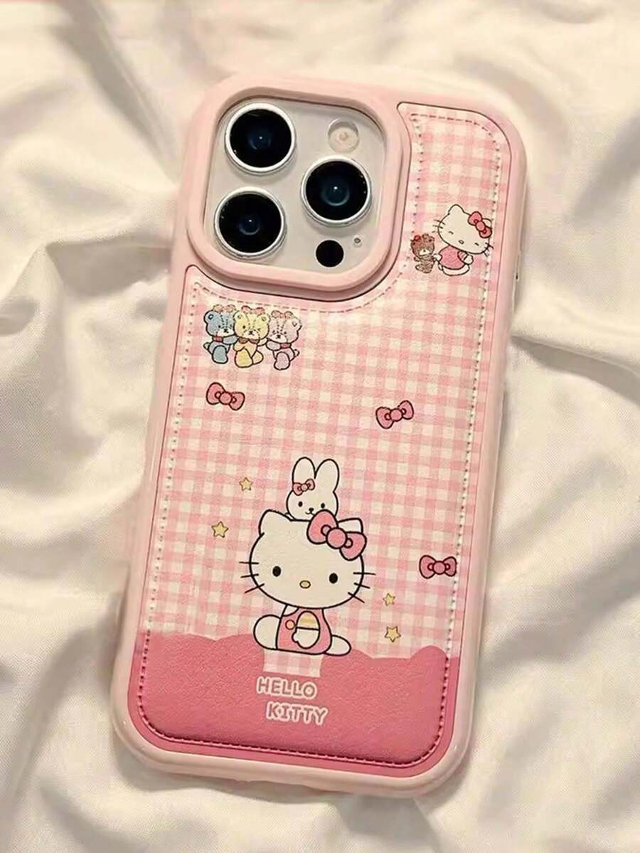SANRIO Ốp lưng bảo vệ chống sốc vân da bong bóng siêu hot, chống bụi, thiết kế nơ 3D Hello KT hoạt hình dễ thương, tương thích Apple 17/17Air/17Pro/17Promax, 16/16Plus/16Pro/16Promax, 15/15Plus/15Pro/15Promax, 14/14Plus/14Pro/14Promax, 13/13Pro/13Promax, 12/12Pro/12Promax, 11/11Pro Max - Hồng - Xem 1