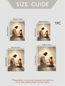 1pc Christian Art - Jesus And Children Praying Wall Art - Religious Bible Painting Art, Jesus And Girl Education Poster - Christian Home Wall Decor - Unframed - Suitable For Religious Homes And Churches - Perfect Gift For Christians And Religious People - Multicolor - View 5