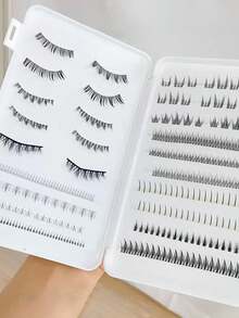 1pc Colorful Nail Art False Eyelash Storage Box, Portable Flip-Cover Nail & Lash Display Case - Multicolor - View 3