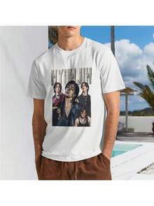 Unisex T-Shirt, Retro Bootleg Style, K-Pop Idol , Vintage, Soft, A Must-Have Urban Casual Wear Item, Suitable For All Seasons, Versatile, Affordable For Everyday Wear And A Perfect Gift For Fans And Friends - 160G, Women's Blouses, Women's T-Shirts, Unisex Style. - 白色 - 查看 6