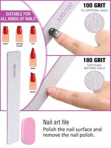 90pcs(15 Packs), 6-Piece Nail Tool Set, Includes Nail File, Nail Dust Cleaning Brush, Exfoliating V-Shaped Fork Tool And Nail Steel Pusher. 60pcs(10 Packs), 36pcs(6 Packs), 18pcs(3 Packs), 6pcs(1 Pack) - View 2