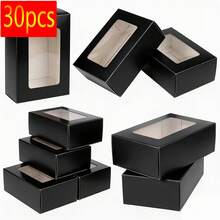 10/30pcs Essential Oil Window Gift Box Set (Multiple Colors Optional) | Mini Kraft Paper Gift Packaging Box Suitable For Valentine'S Day/Mother'S Day/Christmas/Birthday Party Small Gift Packaging Retro Handmade Gift Box Versatile Light - Multicolor - View 6